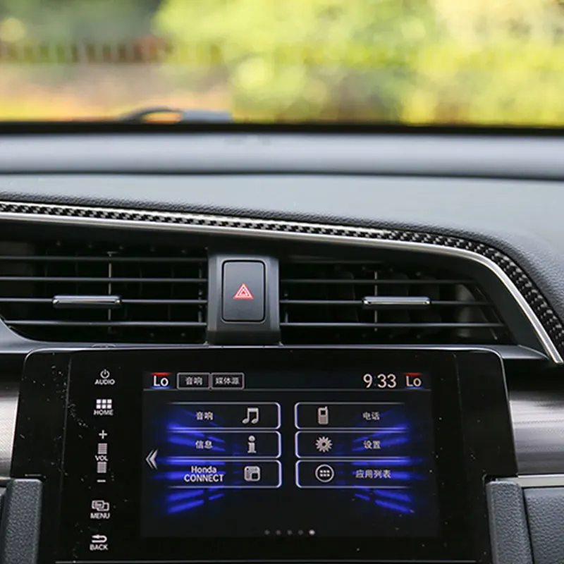 

Carbon Fiber Car Accessories Interior Central Control Air Outlet Protective Decals Cover Trim Stickers For Honda Civic 2016-2019