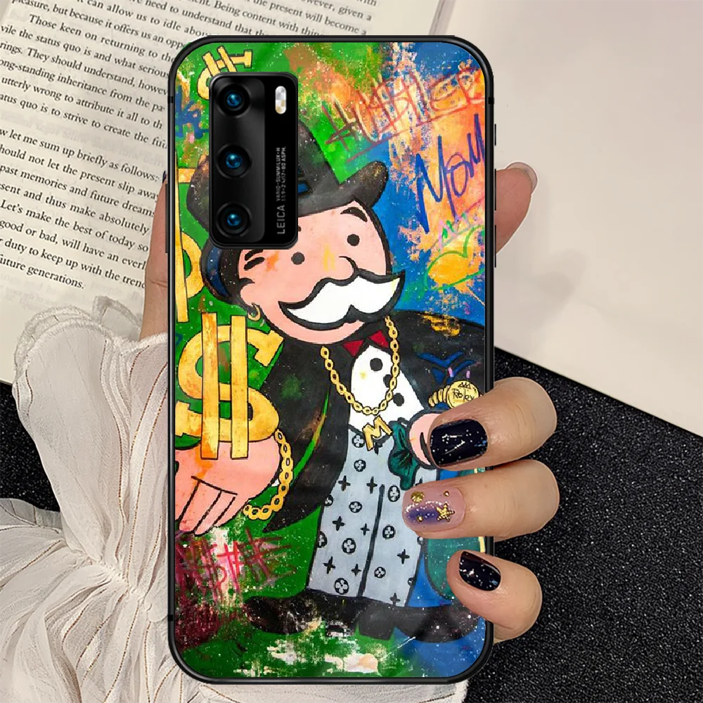 

Funny Cartoon Monopoly Phone Tempered Glass Case Cover For Huawei P Nova Mate 5T 20 30 40 E Pro Lite Smart 2019 2021 Bumper Etui