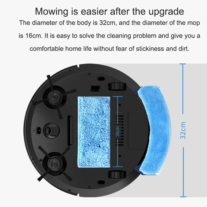 

Remote Control Smart Robot Vacuum Cleaner 2800Pa Automatic Household Multifunctional Anti-drop Vacuum Cleaner with Water Tank