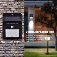 20 led solar motion sensor light outdoor sunlight solar powered street wall lamp waterproof wall yard lamp for garden decoration