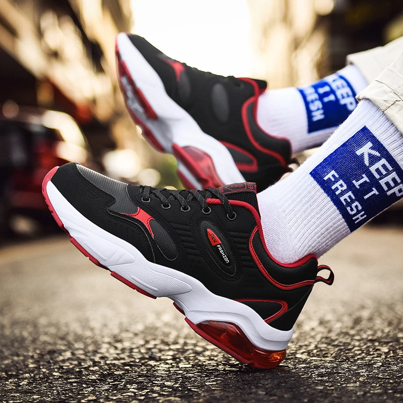 Мужская Нескользящая амортизирующая теннисная обувь на толстой подошве для