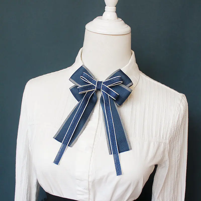 

Girls Ribbon Bowknot Women Clothing Accessories Campus Style White Shirt JK Uniform Bow Ties