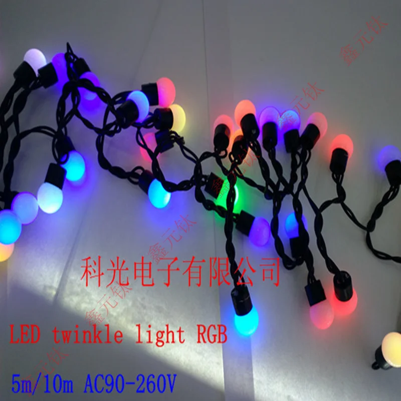 5M 10meter AC90-265V LED lighting strings RGB 50led 100leds Colorful decorative lamp string Waterproof highlighted Christmas