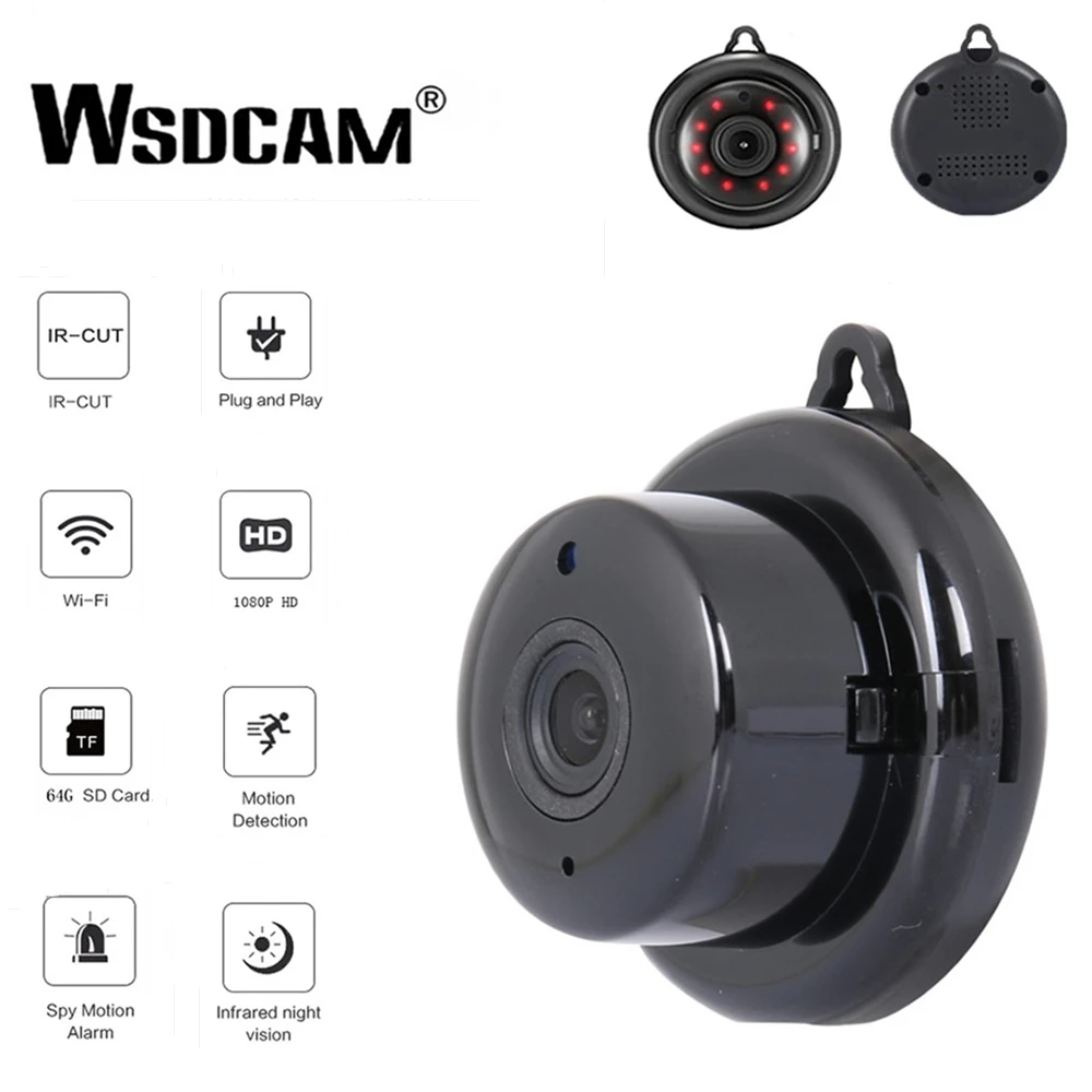 Wsdcam Мини Wifi ip камера HD 1080P беспроводная домашняя ночного видения двухстороннее