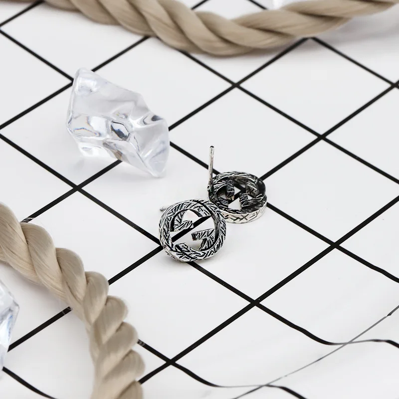 

Customized s925 sterling silver jewelry new earrings design sense niche earring temperament
