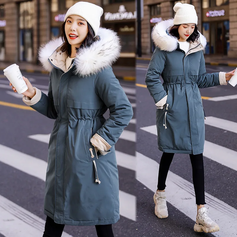 Украина-30 парка с капюшоном пуховик бархатная толстая зимняя одежда длинное