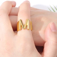 vintage adjustable initial rings for women stainless steel a z letter couple ring gothic jewelry accessories gift anillos