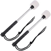 new 2pcs bass drum mallet felt head percussion mallets timpani sticks with stainless steel handlewhite