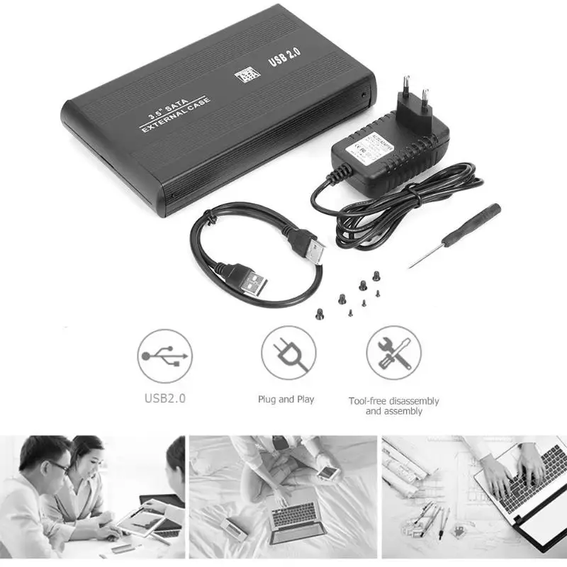 3 5 дюйма USB 2 0 к SATA порт SSD корпус жесткого диска 480 Мбит/с HDD чехол внешний твердотельный жесткий диск