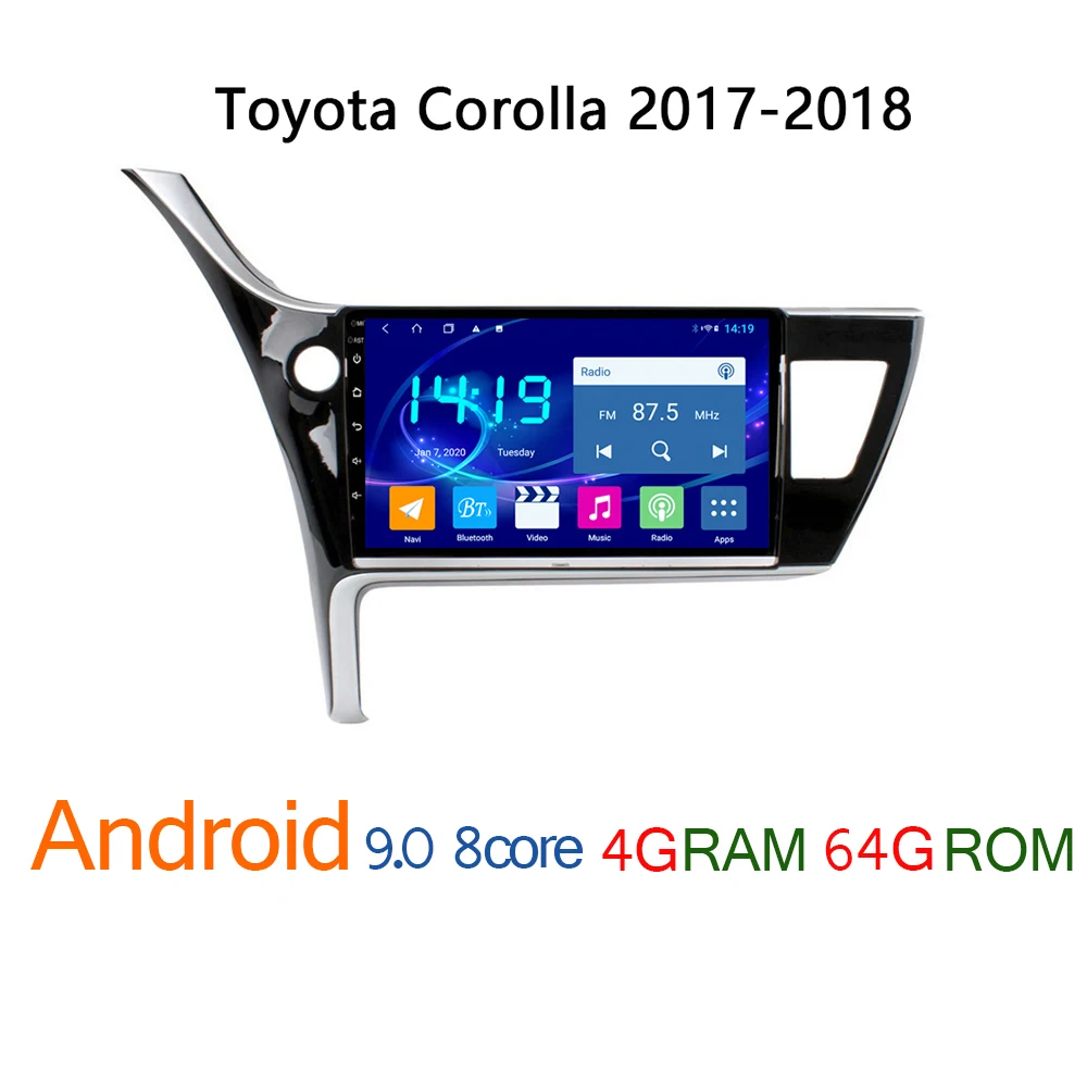 4G + 64G автомобильное радио для Toyota Corolla Altis 2017 2018 android DVD Мультимедиа GPS навигатор