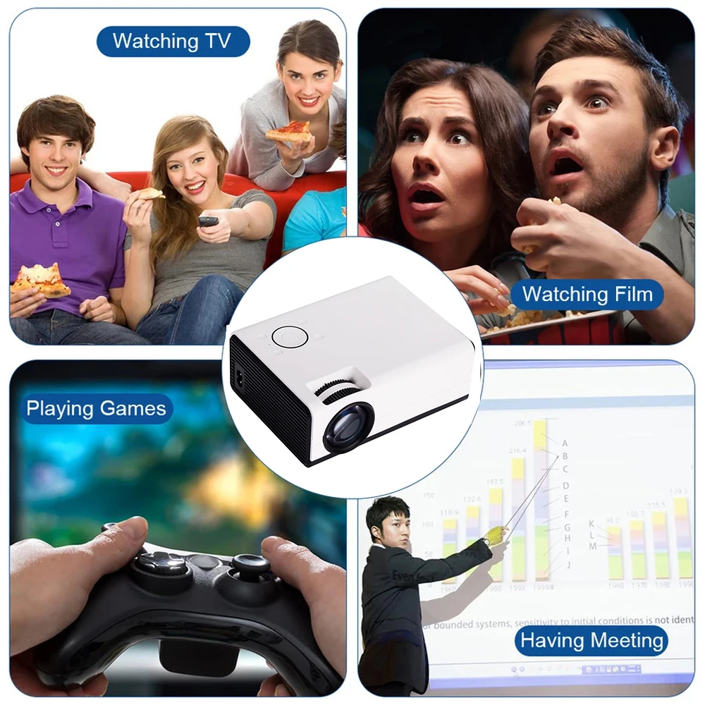 VCHIP T1 4K Projector Protable projector mini Proyector For Home Theater 1080P WiFi Portable Media Player Christmas gift | Электроника