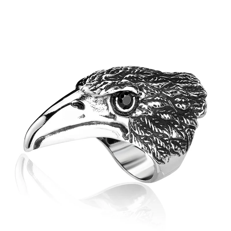 Drop Ship 316L Stainless Steel For Man High Quality Cool Punk Eagle Men's Animal Ring BR8 436|biker jewelry|stainless steel biker jewelryjewelry