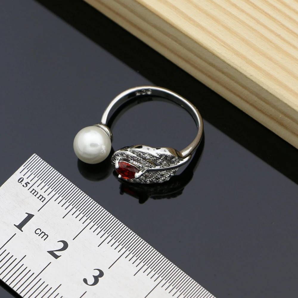 Свадебный Жемчуг Ювелирные наборы натуральный красный гранат 925 серебряные