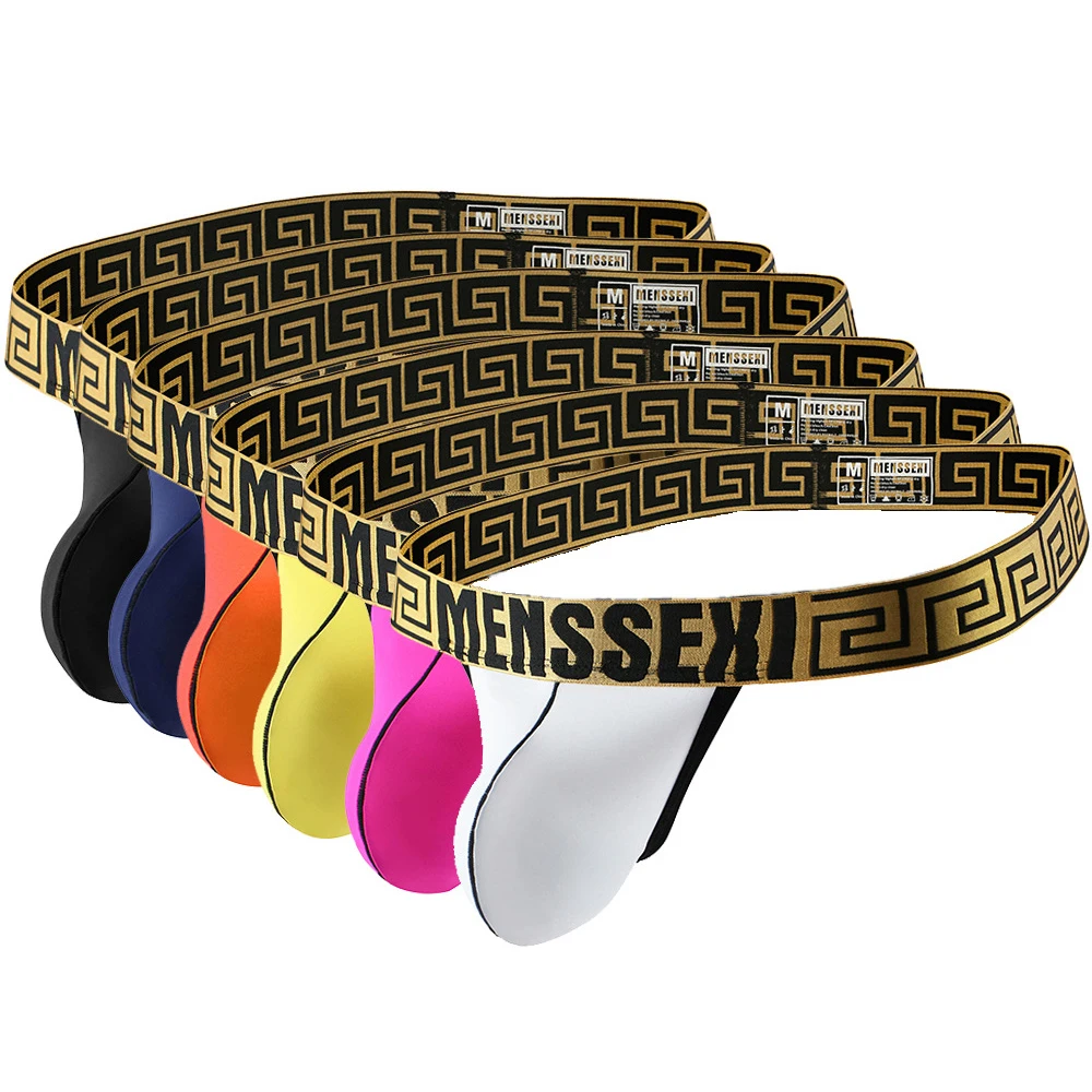 6 шт. в упаковке мужские сексуальные стринги с низкой посадкой Т образные Гей