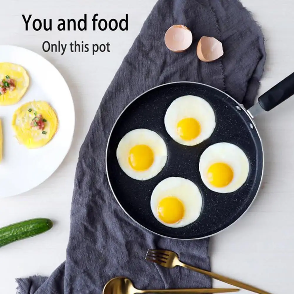 Сковорода с четырьмя отверстиями утолщенная сковорода для омлета антипригарное