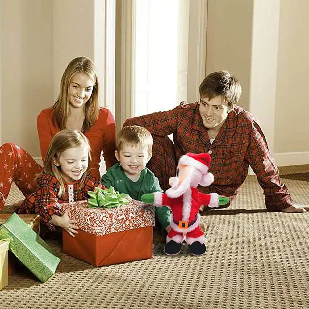 Детская плюшевая игрушка поющий танцующий Санта Клаус изобретенная