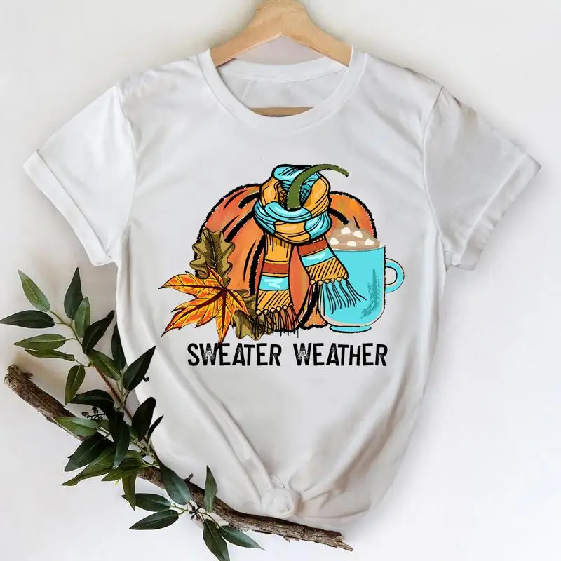 

Clothing Women Pumpkin Spice Sweet Autumn Fall Thanksgiving Halloween Tshirt T Female Graphic Tees 90s Top Print T-Shirt