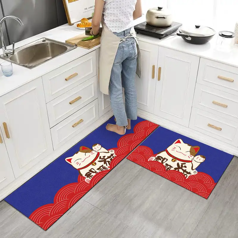 Моющийся нескользящий длинный напольный коврик для кухни мат входной двери