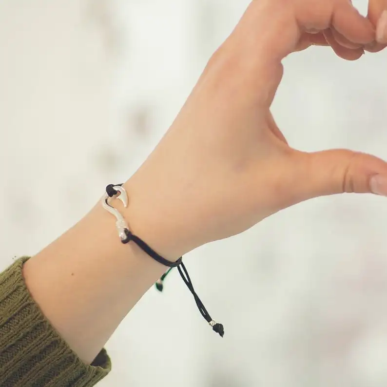 Long distance relationship gift Hooked Bracelet on you Fish hook bracelet Couples Boyfriend giftpcs | Украшения и аксессуары