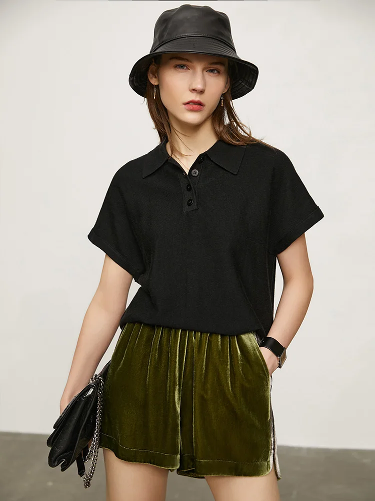 

Amii Minimalism Spring Summer Women's Sweater Causal Solid Polo Lapel Loose Women Pullover Fashion Female Shirt Tops 12140315