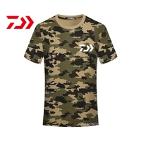 men daiwa fishing t shirt summer man short sleeve camouflage fishing clothing outdoor sport breathable quick dry fishing clothes
