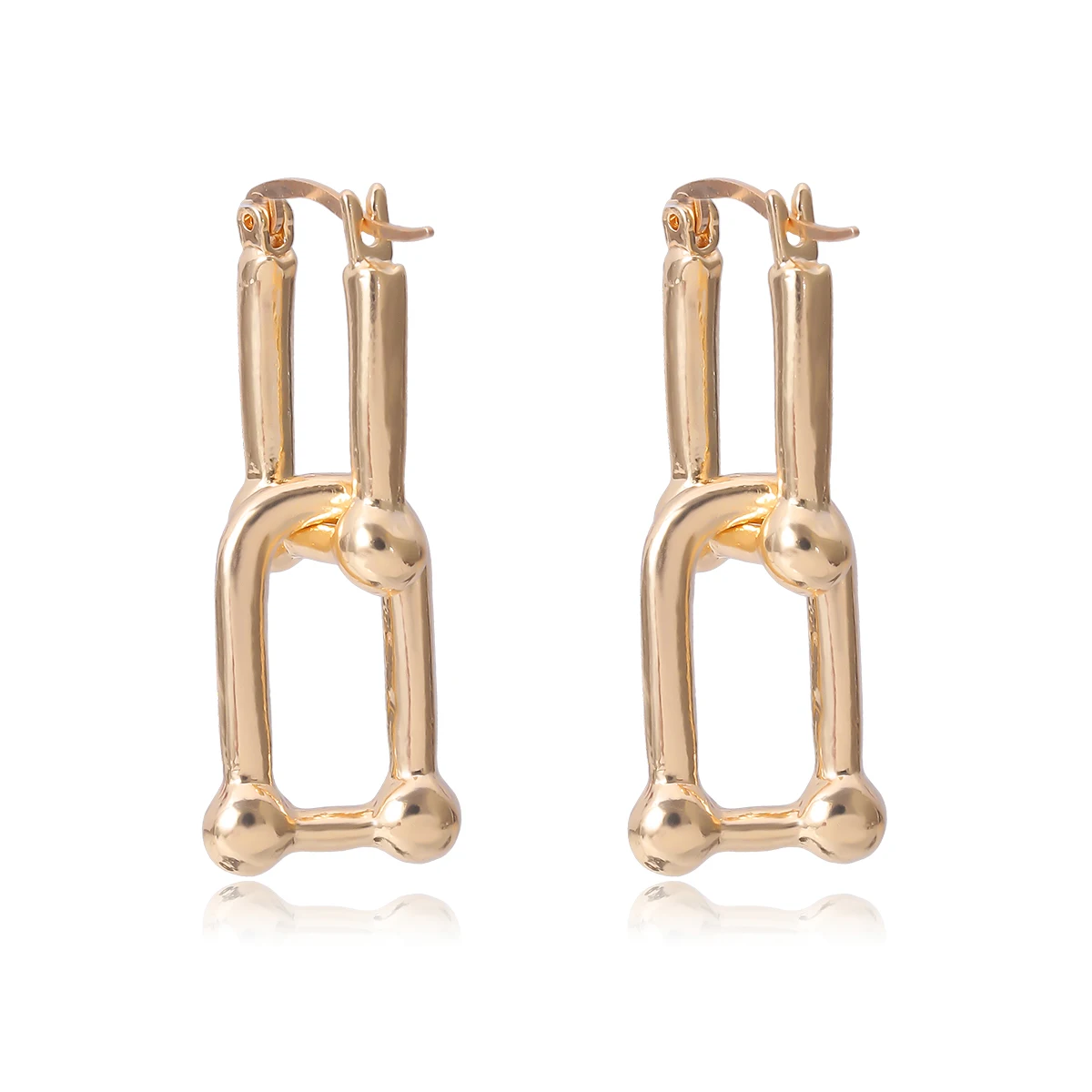 Женские корейские серьги клипсы Ingemark маленькие геометрической формы в стиле