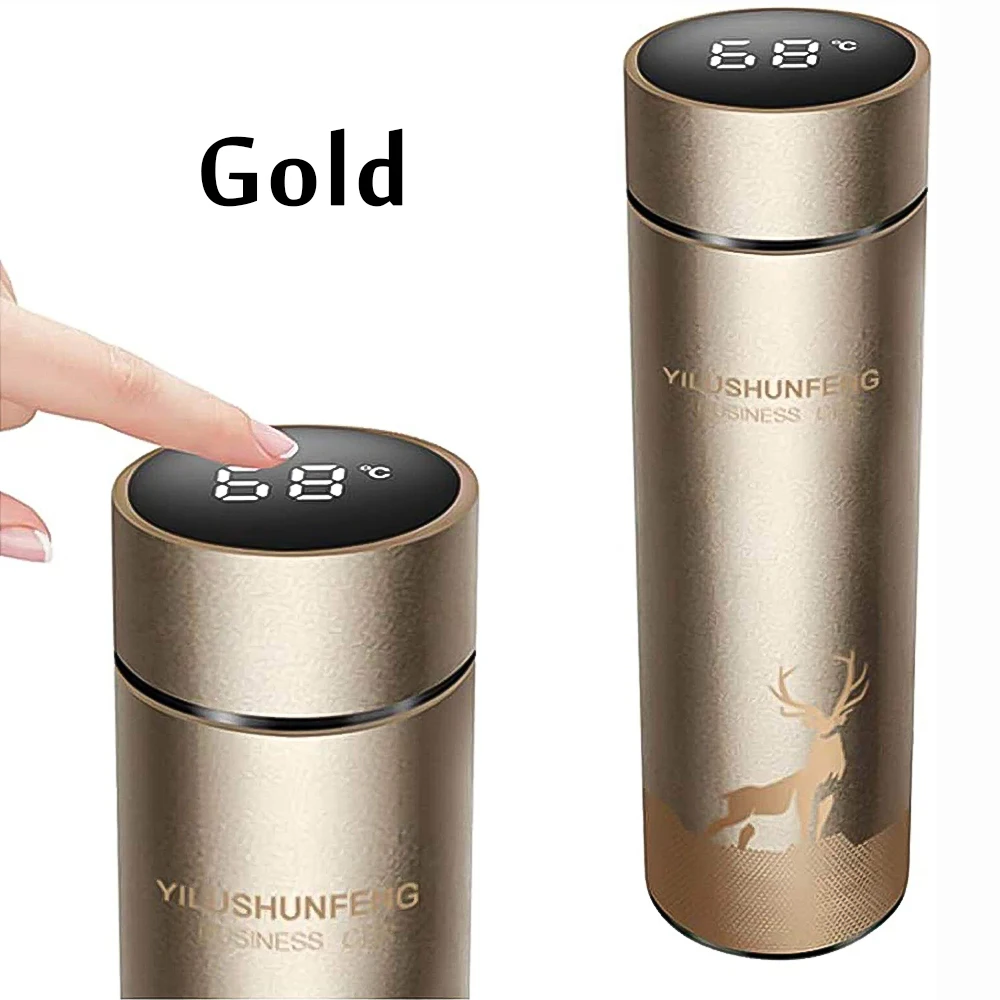 

500ml Stainless Steel Vacuum Flask Leak-proof Health Intelligent Thermal Insulation LED Temperature Display Hot Water Cup