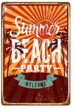 

Summer Beach Surfing Bikini Bar Cafe Home Oil Station Garage Kitchen Farm Countryside Vintage Retro Tin Signs