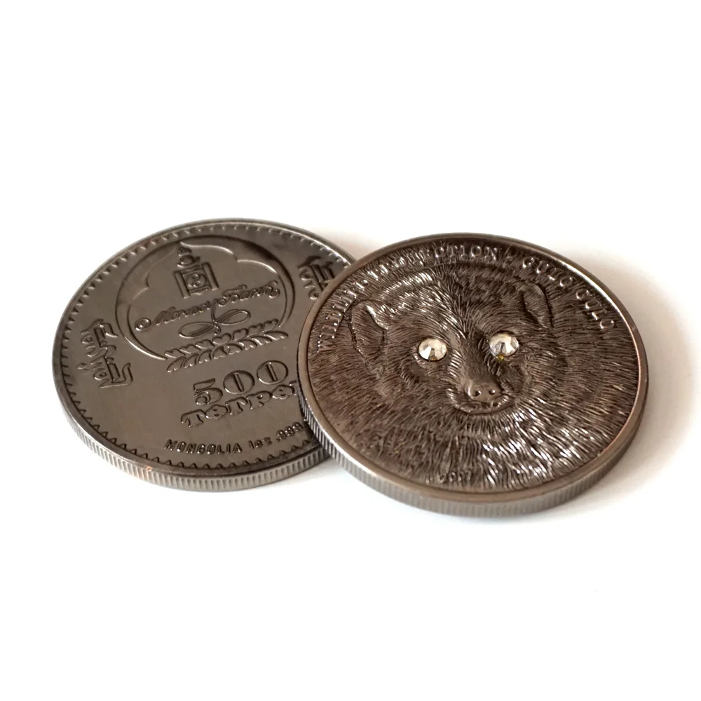 

2Styles/Lot Mongolia Animals Commemorative Silver Coins Collectibles 500 Tugrik Diamante Souvenir