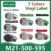 7 colors 0 5 21 label tape m21 500 595 ribbon vinyl labels black on clear for bmp21 plusbmp21 labidpal labpal printer