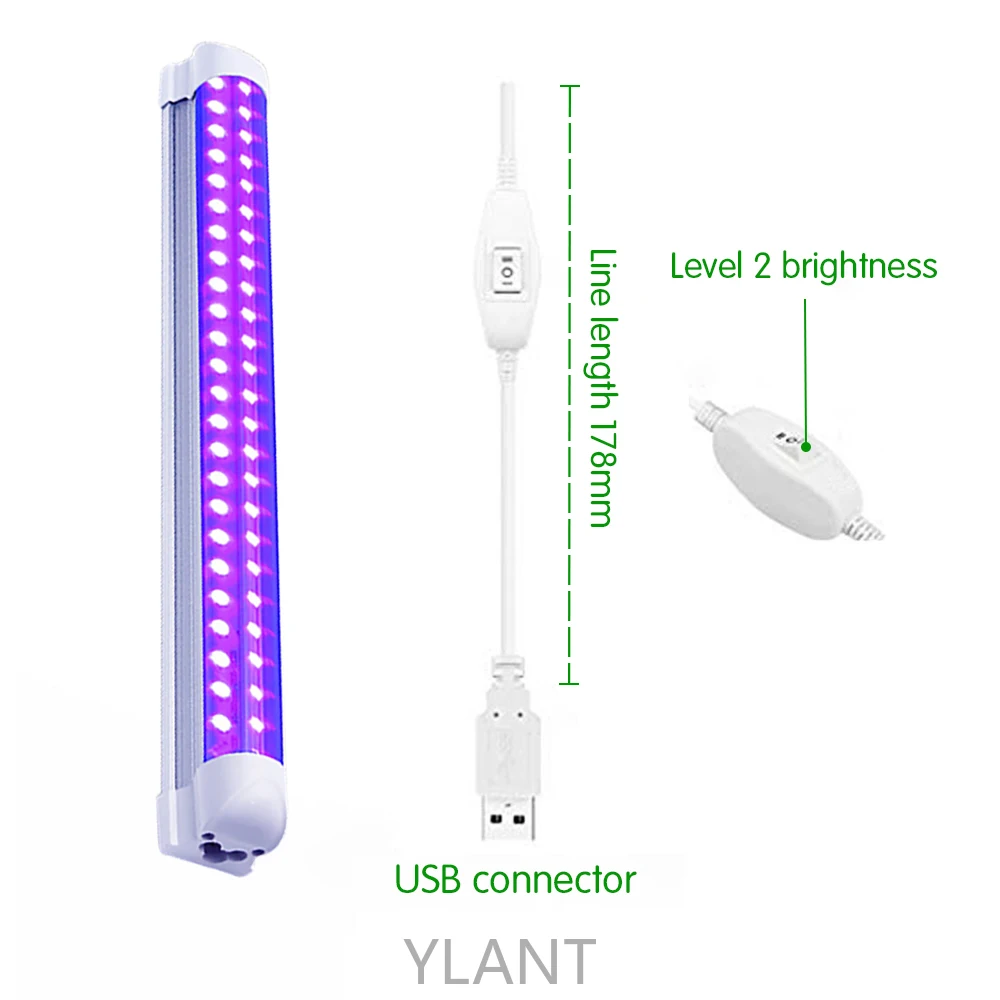 

60 LED Ultraviolet Lamp 10W UV Blacklight Disco T8 Tube DJ Party Stage Lighting For Bar Art Show Club Body Paint Integrated Tube
