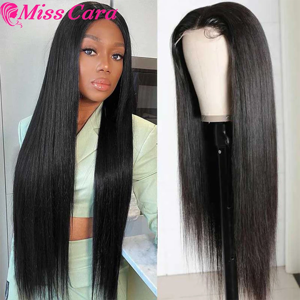 Miss Cara Lace Front Human Hair Wigs PrePlucked 4x4 Closure Wig 8-30 Inch Brazilian Straight Lace Frontal Wig 180% Remy Lace Wig