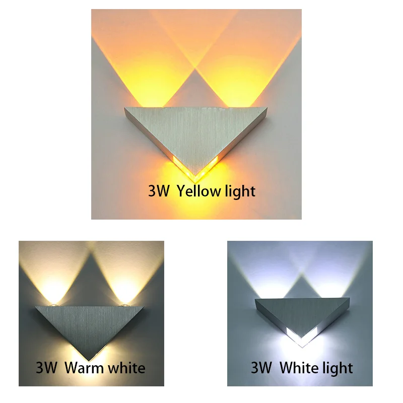 

3W Aluminum LED Wall Lamp Light Fixture Luminaire Home-Lighting Bathroom Triangle Modern