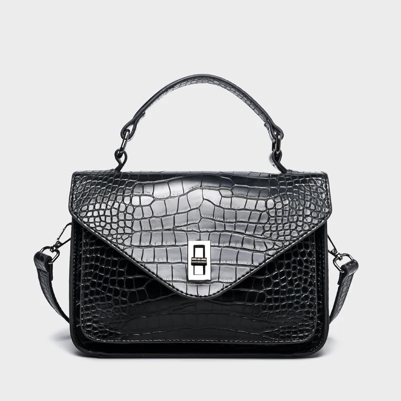 

Versatile new small bag female 2021 new fashion Korean crocodile pattern messenger bag single shoulder portable postman bag
