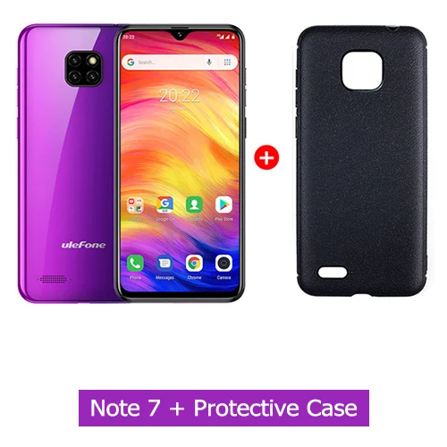 Twilight And Case Смартфон Ulefone Note 7, 6,1 дюймов, 1 ГБ ОЗУ, 16 Гб ПЗУ, четырехъядерный процессор MT6580A, 3500 мАч, Face ID, три тыловые камеры, мобильный телефон на Android 9 - Цвет: Twilight And Case