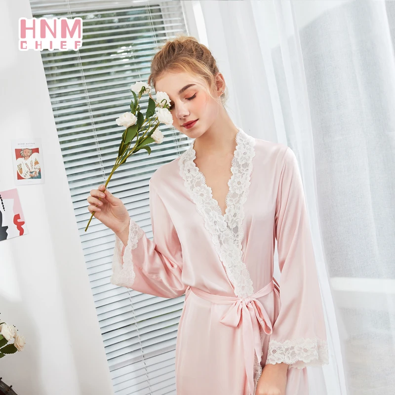 Халат-кимоно Женский атласный с кружевом Размеры M L XL XXL | Женская одежда