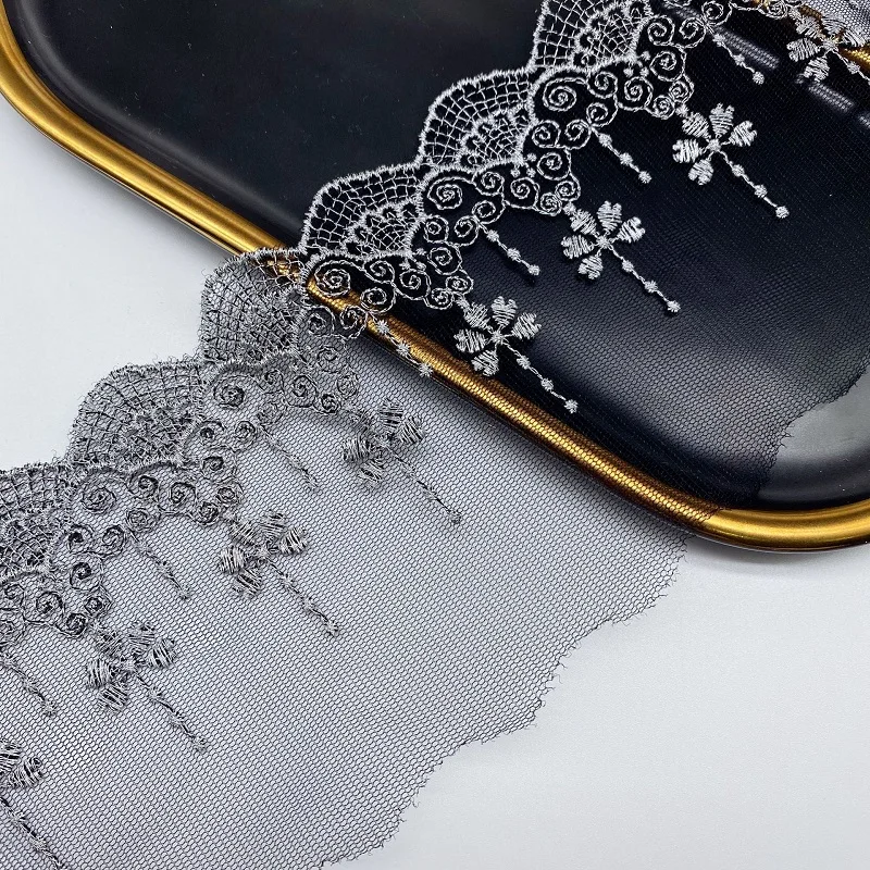 2 ярда кружевная веерообразная вышивка золотая нить