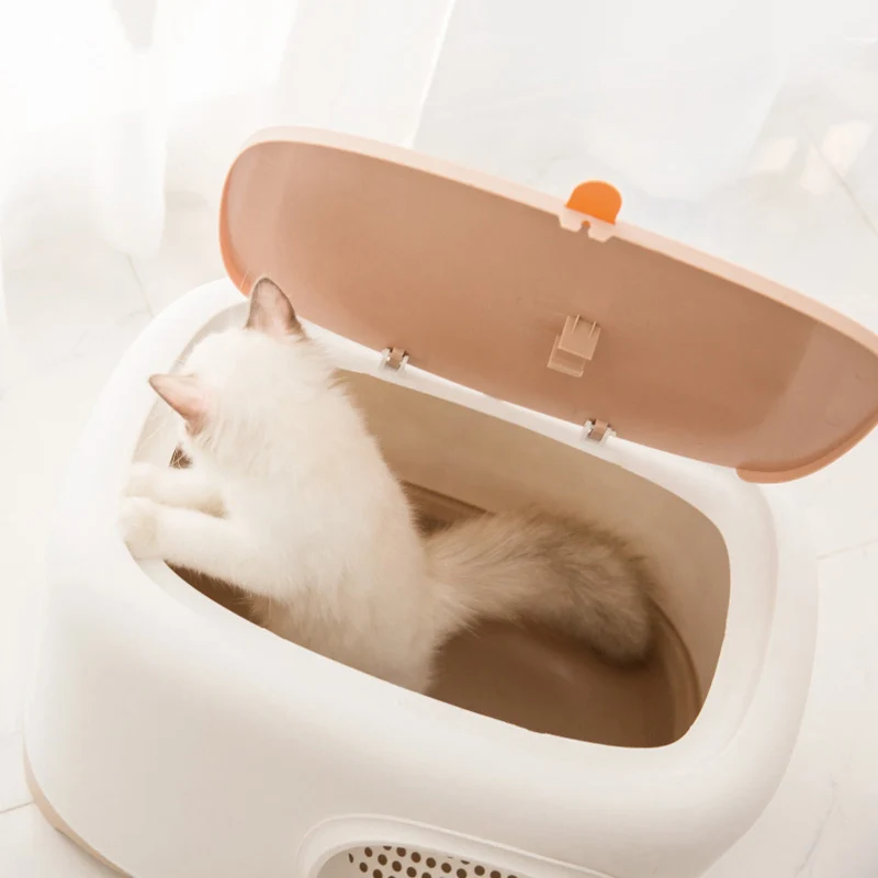 

Toast Cat Litter Box Pets Fully Enclosed Cats Toilet Deodorization Large Space Splash Proof Sandbox Cat's WC Trays Pets Supplies
