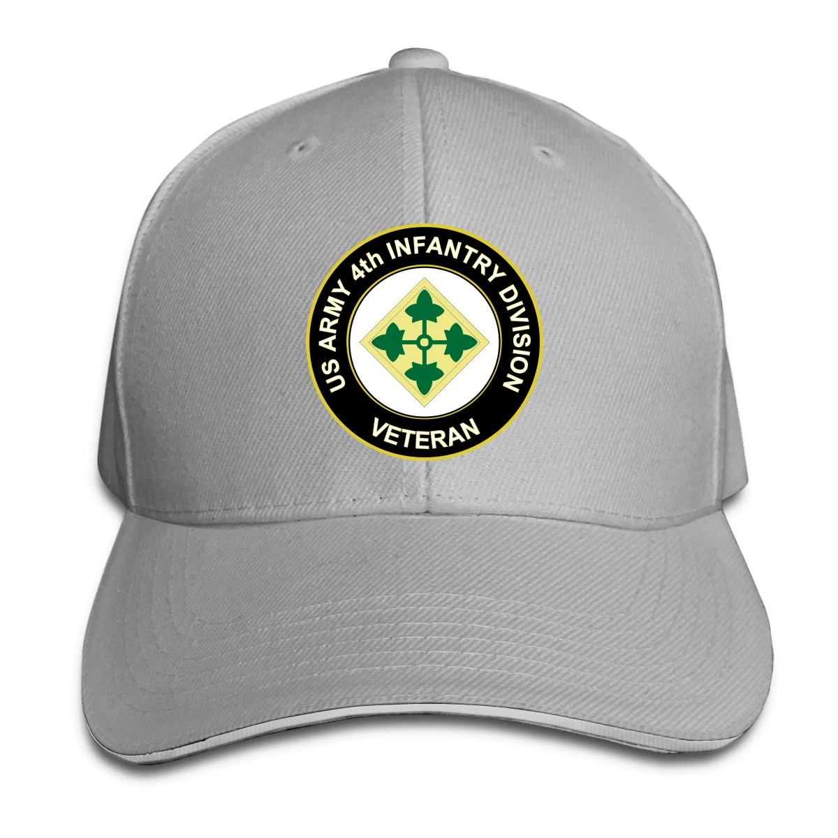 

U.S. Army 4th Infantry Division Veteran men woman's Fashionable breathable Sun Caps