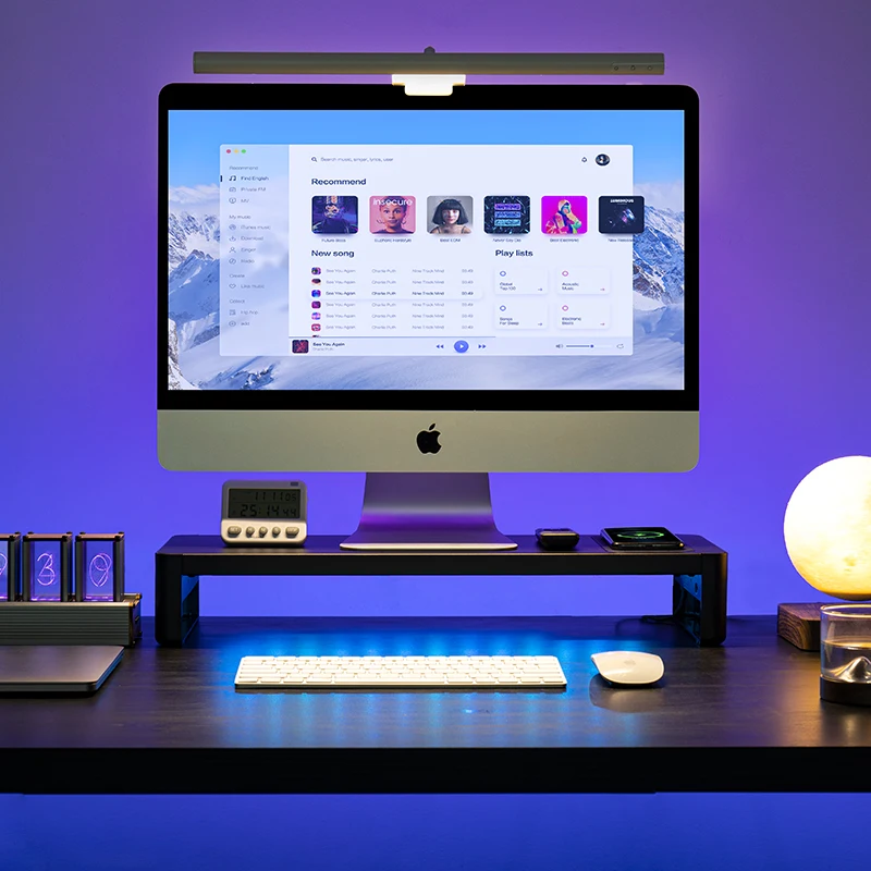 Monitor Stand Riser Laptop Holder Desk Organizer with Wireless Charging USB3.0 Hub Support Data Transfer for Computer PC Office |