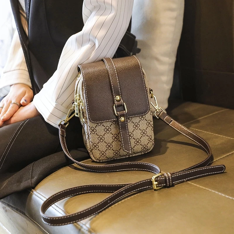 

Luxury Designer Classic Elegant Woman Single Shoulder Bag Crossbody Messenger Leather Lady Mobile Cell Phone Handbags