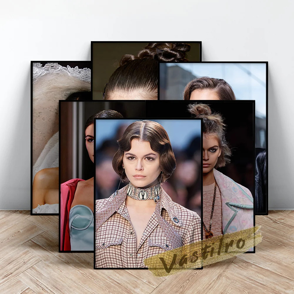 

Kaia Jordan Gerber Model Poster, Elegant Goddess Wall Art, Fashion Beauty Prints, Kaia Gerber Character Portrait Wall Picture