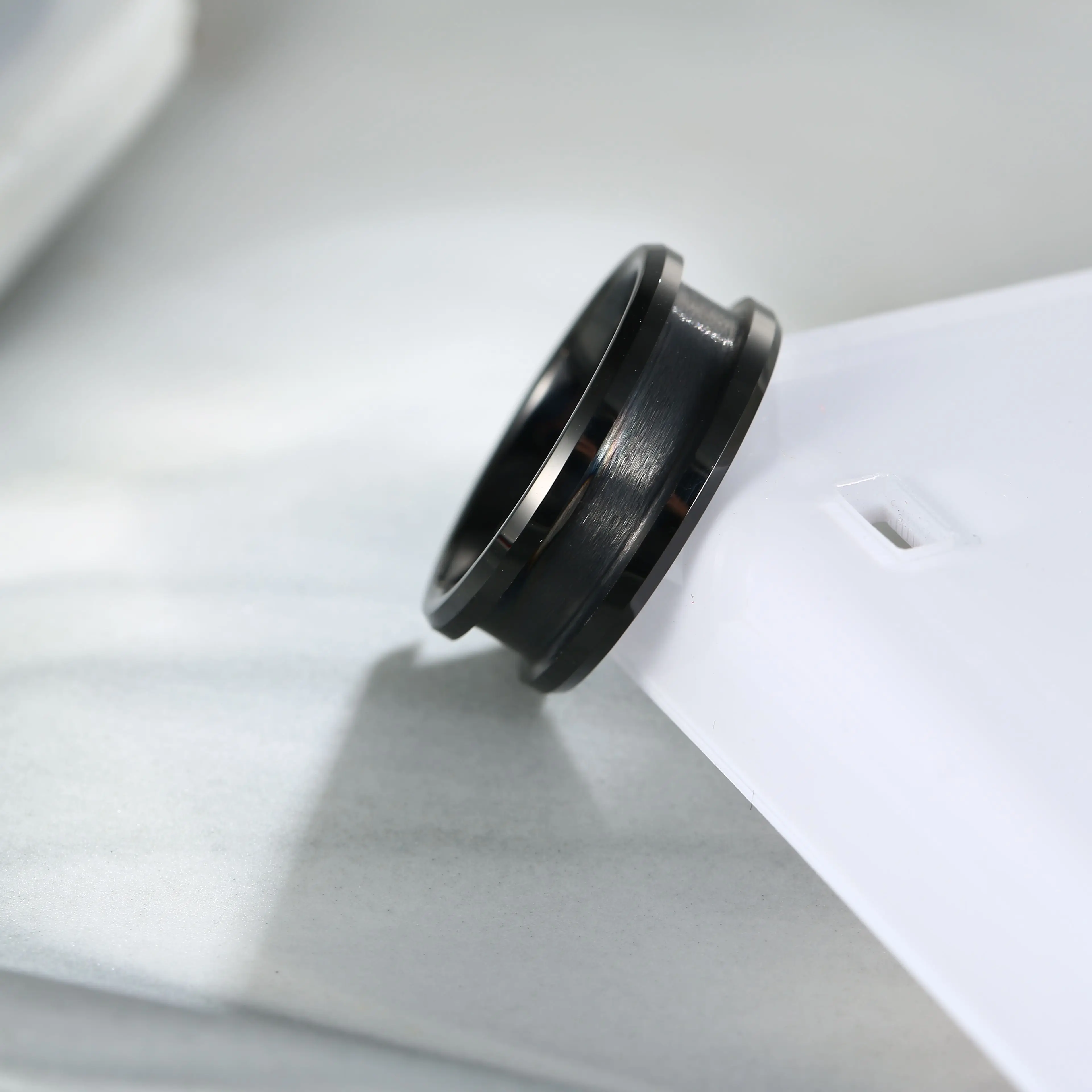 Подгоняемые оптовые 8 мм/6 мм черные пустые вольфрамовые кольца для инкрустации