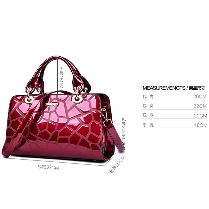 

2021 New 2020 Fashion High Quality Patent Leather Luxury Tote Bag Embossed Handbag Women's Diagonal Shoulder Bag