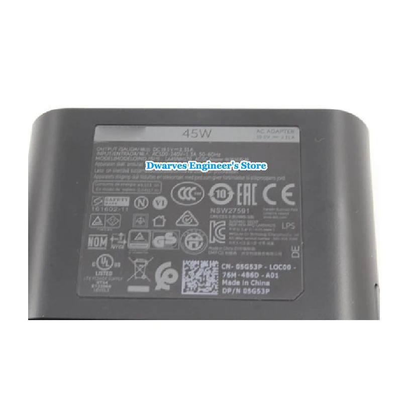 Оригинальный адаптер питания LA45NM170 19.5V 2.31A 45W для ноутбуков DELL Inspiron 700m E4200 LATITUDE XT LA45NS0-00 XT1 XT2 TABLET PC.