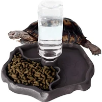 reptile feeders waterer automatic refilling turtle water dispenser bottle tortoise food water bowl feeding dish for lizards