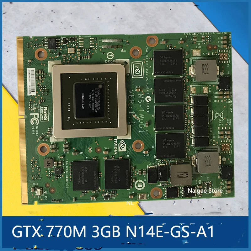 Оригинальный GTX770M GTX 770M N14E-GS-A1 видео Vga Графическая карта 3 Гб оперативной памяти MXM
