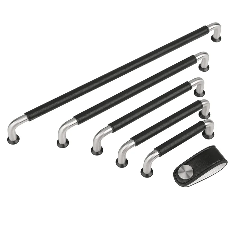 Современная ручка из искусственной кожи черная американская дверная