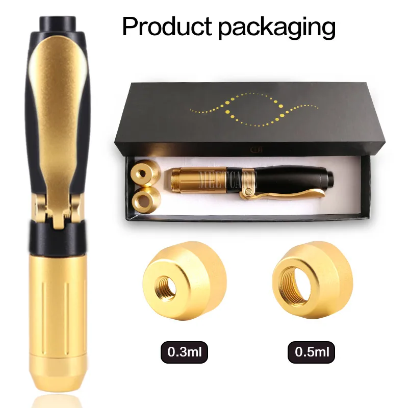 2in 1 Automizer мезо пистолет инъекции Гиалуроновый ручка 0 3 мл & 5 Head Гиалуроновая