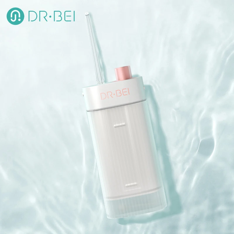 

DR.BEI Electric Oral Irrigator USB Rechargeable Dental Flosser Portable Travel IPX7 3-Level 0.6mm Ultra Fine Water Jet
